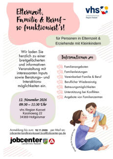 Plakat Elternsein Familie und Beruf 12. November in HOG